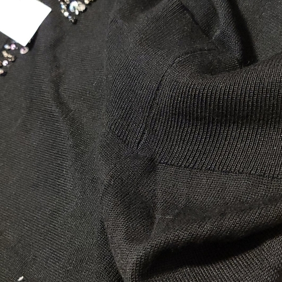 𝅺ROZ & ALI Black Long Sleeve Cardigan Sweater - Picture 6 of 6